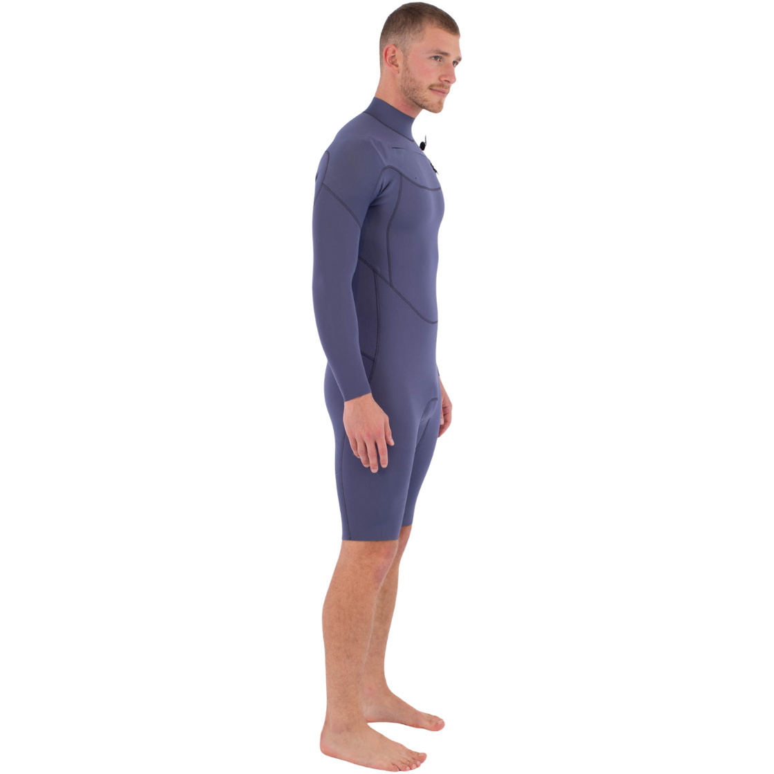 2026 Hurley Männer Air 3/2mm Langärmel Brustreißverschluss Shorty MSS0013203 - Destroyer